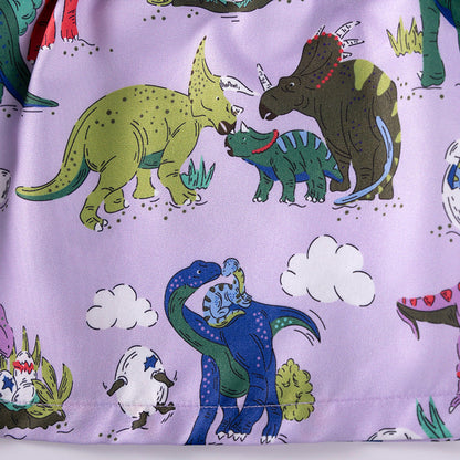MyKids-USA® Cartoon Dinosaurs Pattern Long Sleeves Dress for Stylish Girls