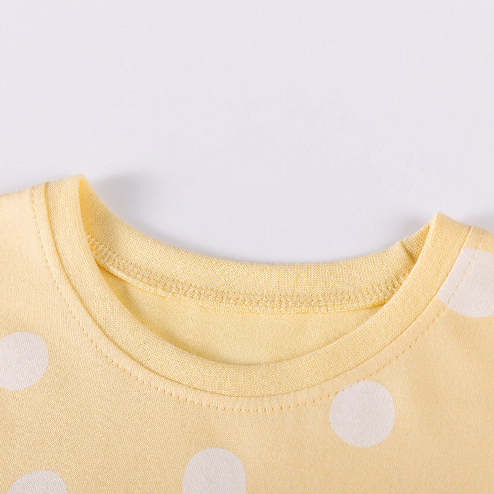 MyKids-USA® Cartoon Goose and Polka Dots Pattern Long Sleeves Dress for Stylish Girls