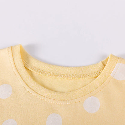 MyKids-USA® Cartoon Goose and Polka Dots Pattern Long Sleeves Dress for Stylish Girls