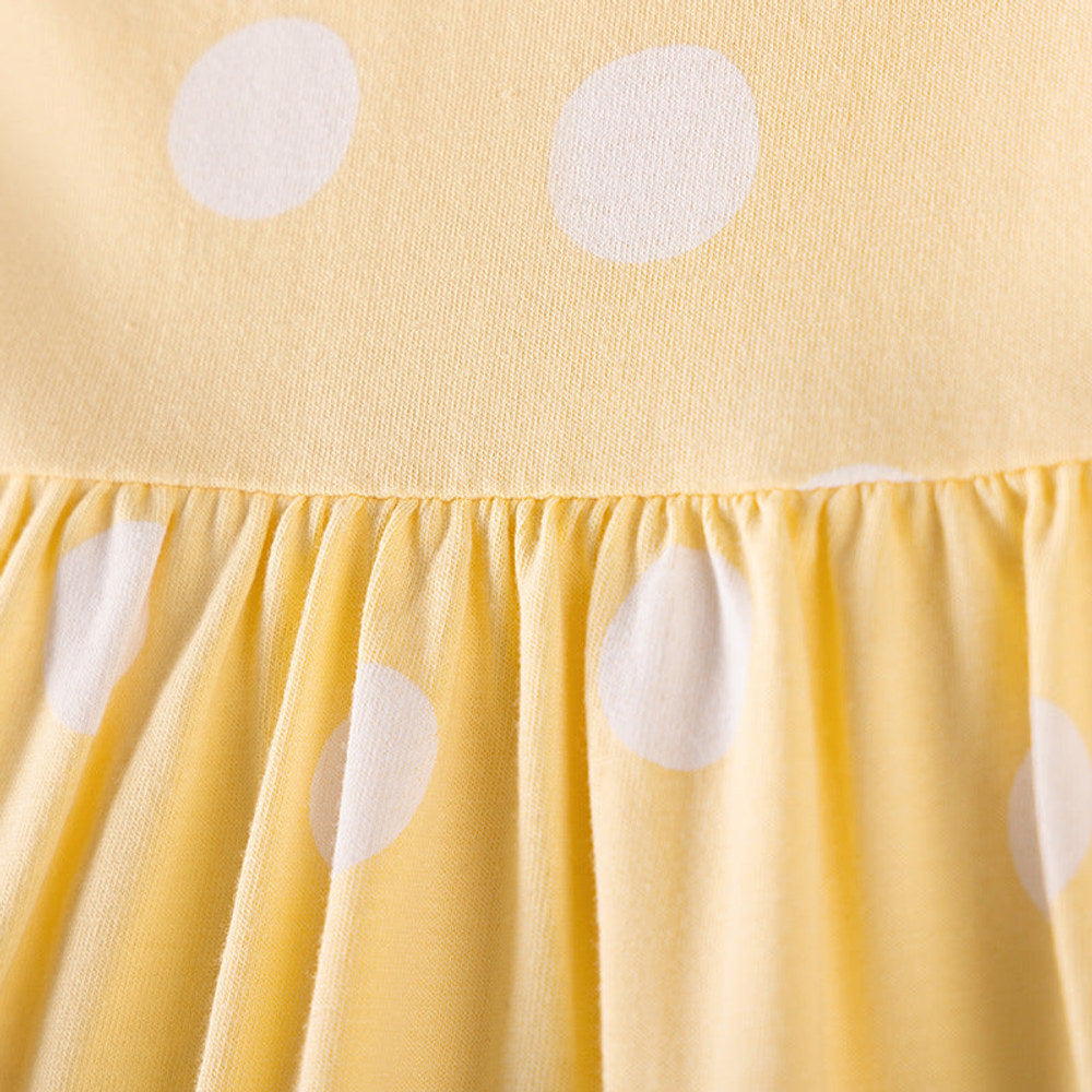MyKids-USA® Cartoon Goose and Polka Dots Pattern Long Sleeves Dress for Stylish Girls