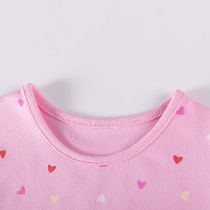 MyKids-USA® Cartoon Animals and Dots Pattern Long Sleeves Dress for Stylish Girls