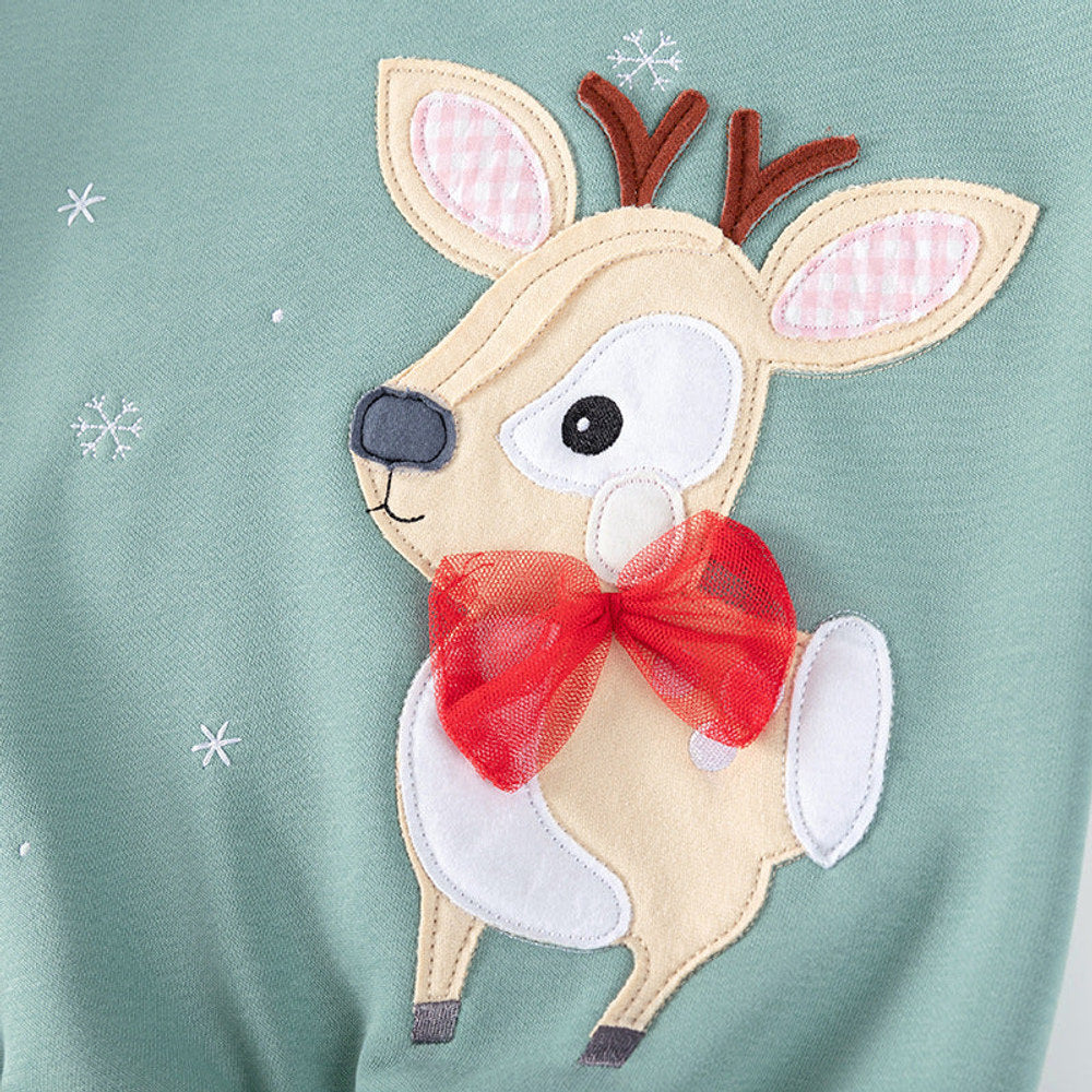 MyKids-USA® Girls Animals Cartoon Pattern Long Sleeves Christmas Clothing Set