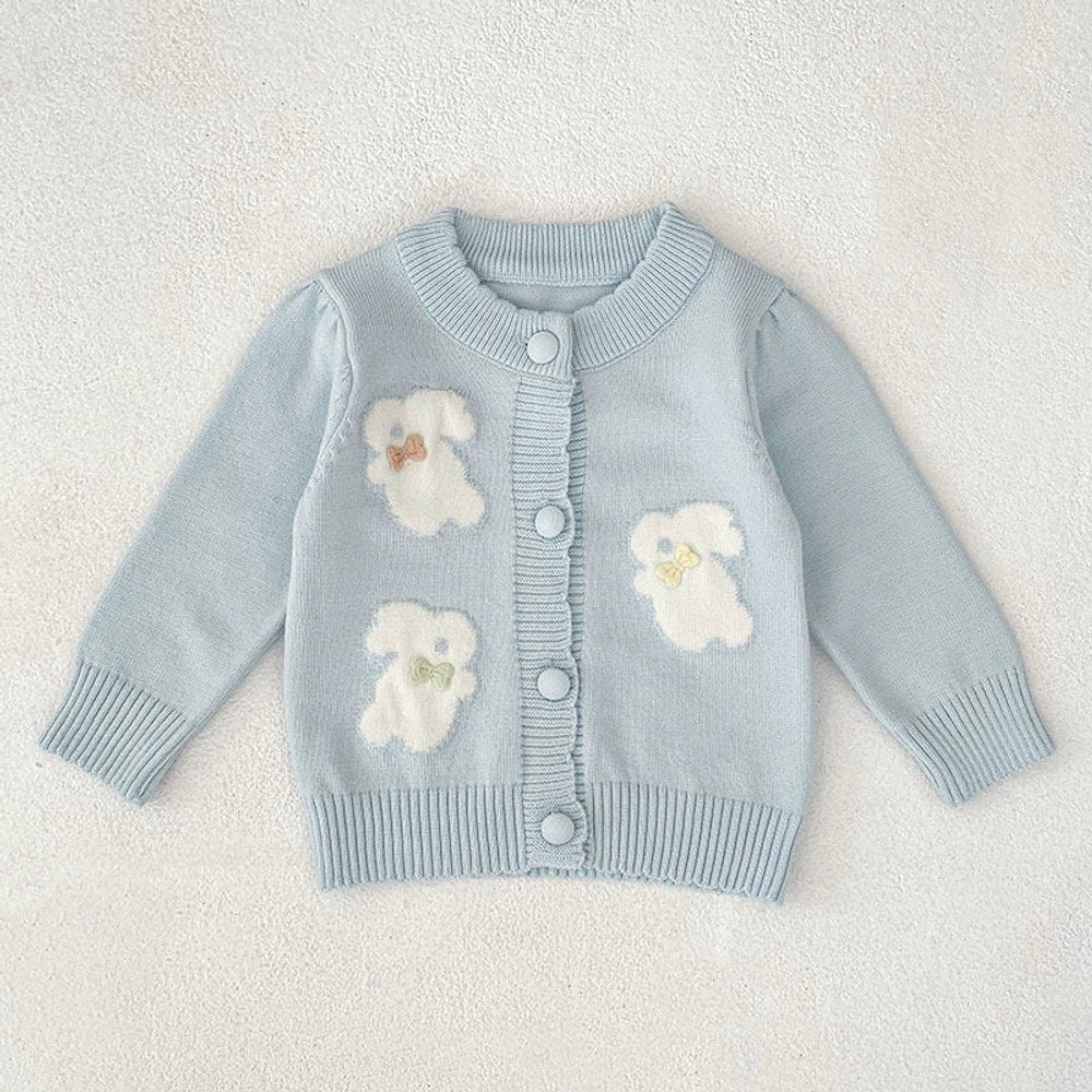 MyKids-USA® Baby Girls Comfortable Rabbits Pattern Knitted Long Sleeves Cardigan