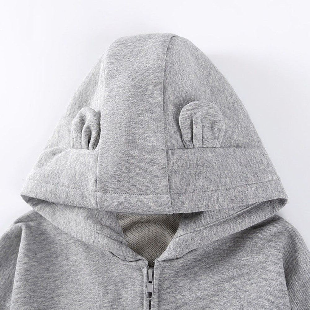 MyKids-USA® Girls Animals Cartoon Pattern Long Sleeves Zip-up Hooded Coat