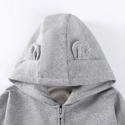 MyKids-USA® Girls Animals Cartoon Pattern Long Sleeves Zip-up Hooded Coat