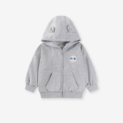 MyKids-USA® Girls Animals Cartoon Pattern Long Sleeves Zip-up Hooded Coat