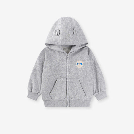 MyKids-USA® Girls Animals Cartoon Pattern Long Sleeves Zip-up Hooded Coat