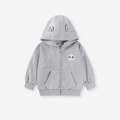 MyKids-USA® Girls Animals Cartoon Pattern Long Sleeves Zip-up Hooded Coat