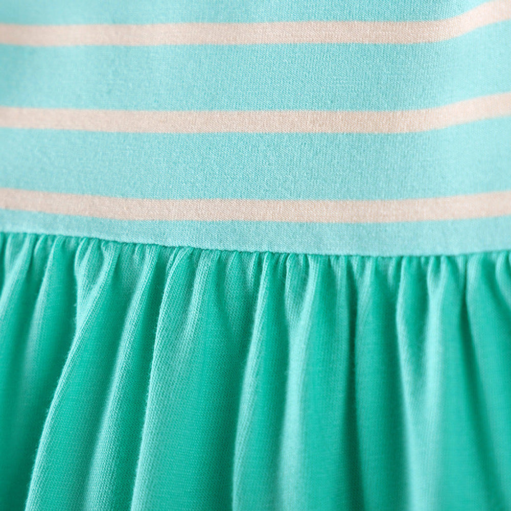 MyKids-USA® Rainbow and Striped Pattern Long Sleeves Dress for Stylish Girls