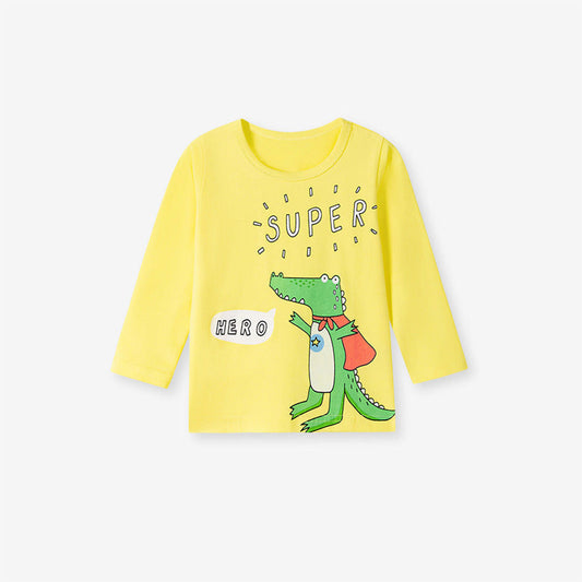 MyKids-USA® Kids Boys Animals Cartoon and Letters Pattern Crew Neck Long Sleeves Top Sweatshirt