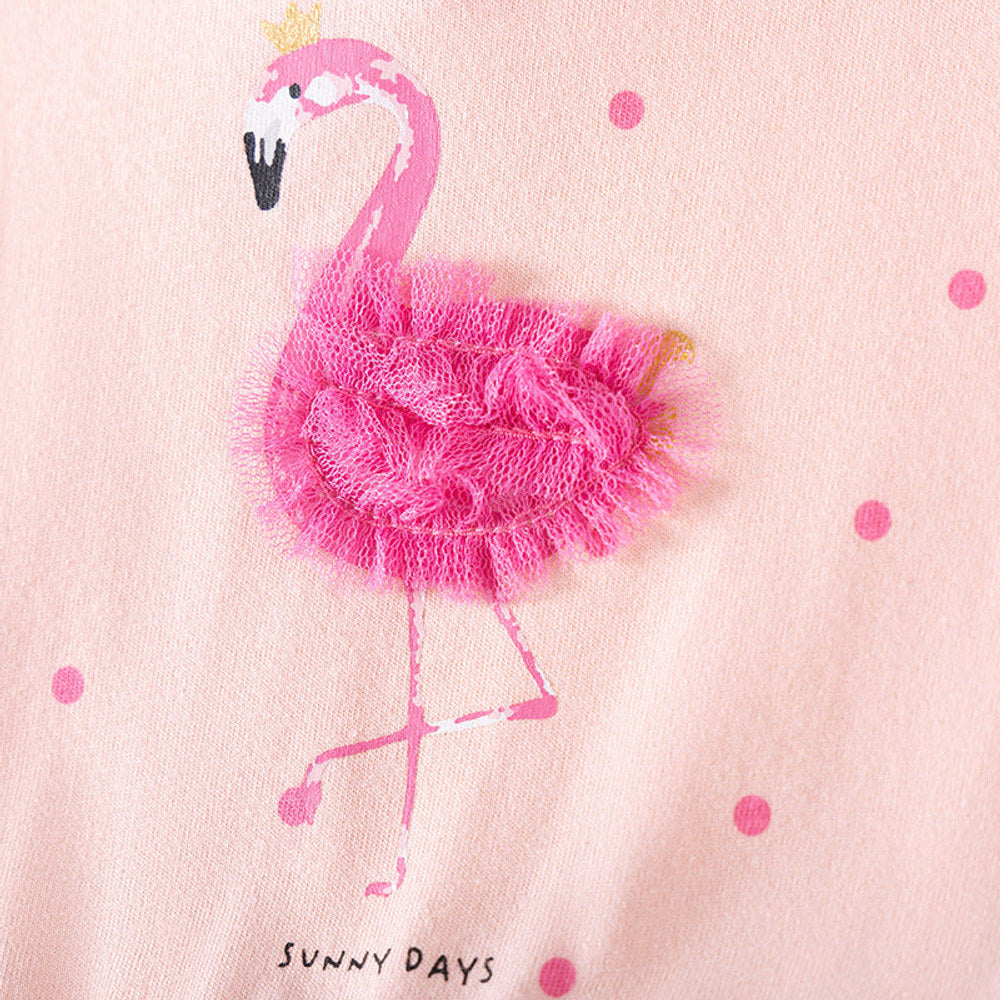 MyKids-USA® Cartoon Pattern Tulle Patchwork Long Sleeves Dress for Stylish Girls