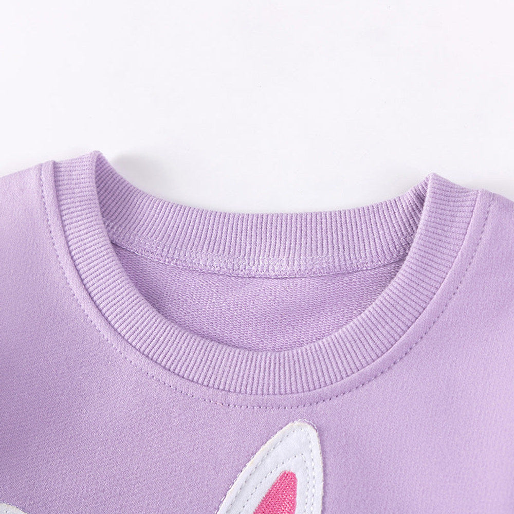 MyKids-USA® Girls Cute Rabbit Cartoon Pattern Long Sleeves Sweatshirt and Floral Pants Clothing Set