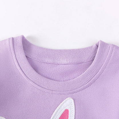 MyKids-USA® Girls Cute Rabbit Cartoon Pattern Long Sleeves Sweatshirt and Floral Pants Clothing Set