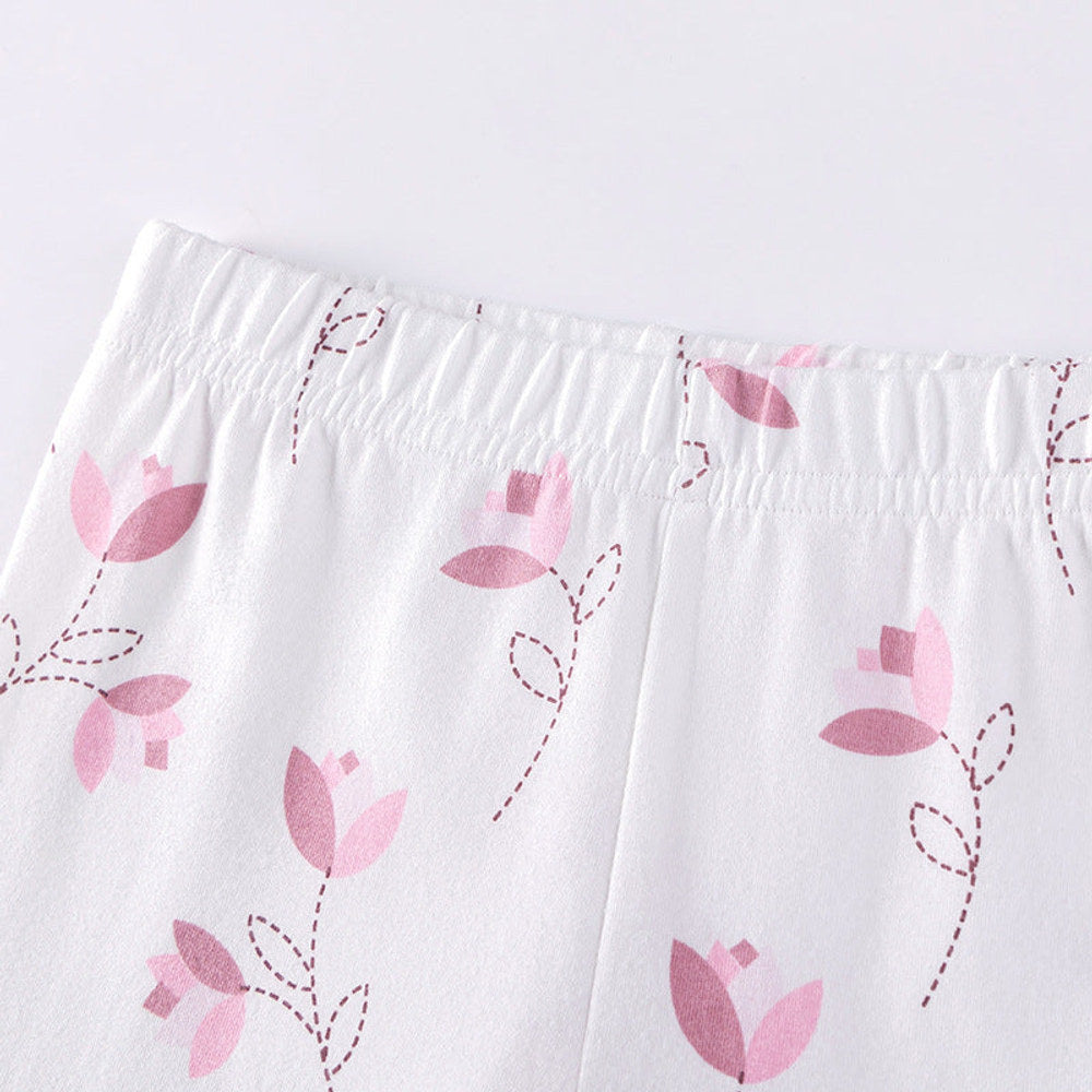 MyKids-USA® Girls Cute Rabbit Cartoon Pattern Long Sleeves Sweatshirt and Floral Pants Clothing Set
