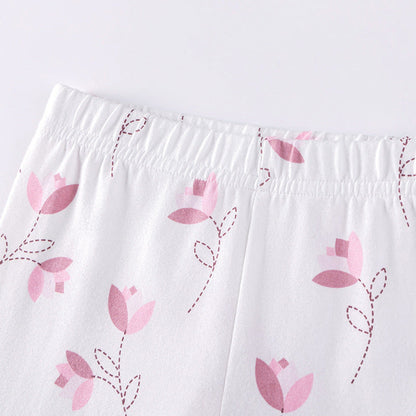 MyKids-USA® Girls Cute Rabbit Cartoon Pattern Long Sleeves Sweatshirt and Floral Pants Clothing Set
