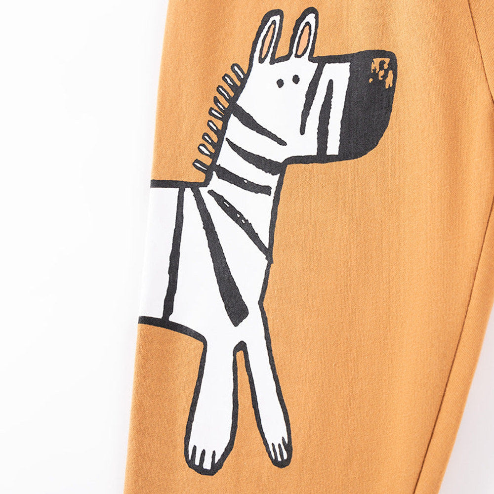 MyKids-USA® Boys Animals Cartoon Pattern Long Sleeves Orange Sweatshirt and Pants Clothing Set