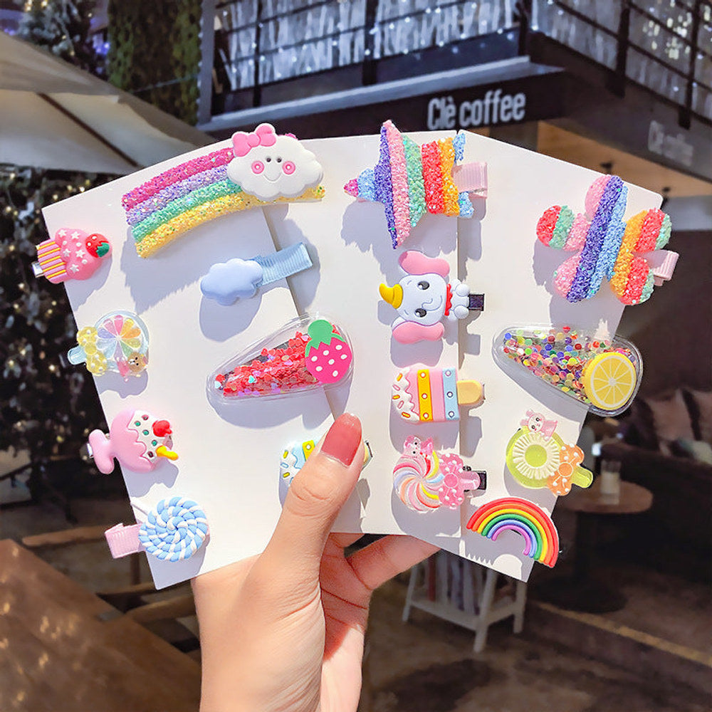 MyKids-USA® Sweet Girls Candy Color Cartoon Pattern BB Clips One-word Hair Clips 1 BaG
