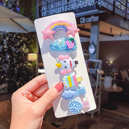 MyKids-USA® Sweet Girls Candy Color Cartoon Pattern BB Clips One-word Hair Clips 1 BaG
