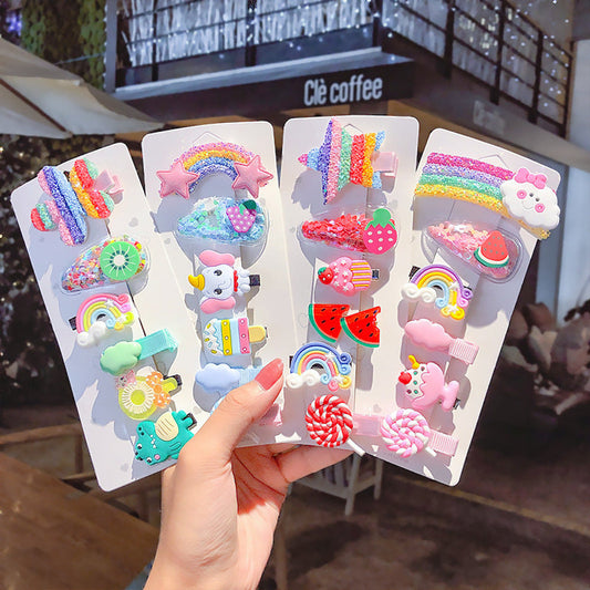 MyKids-USA® Sweet Girls Candy Color Cartoon Pattern BB Clips One-word Hair Clips 1 BaG