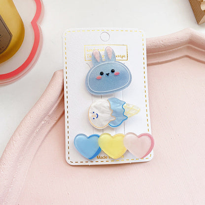 MyKids-USA® Children’s Cute Acrylic Small Animal Girl Heart Side Hairpin Hair Clips