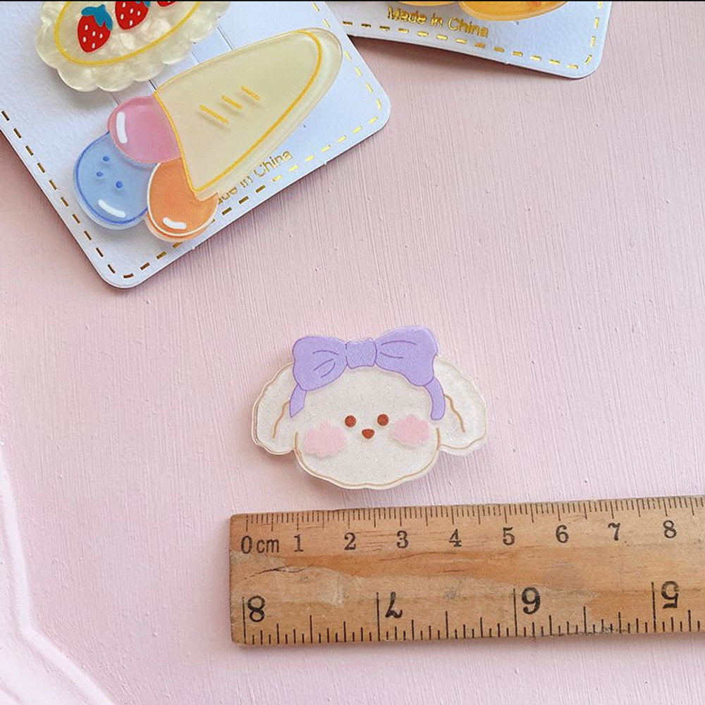 MyKids-USA® Children’s Cute Acrylic Small Animal Girl Heart Side Hairpin Hair Clips