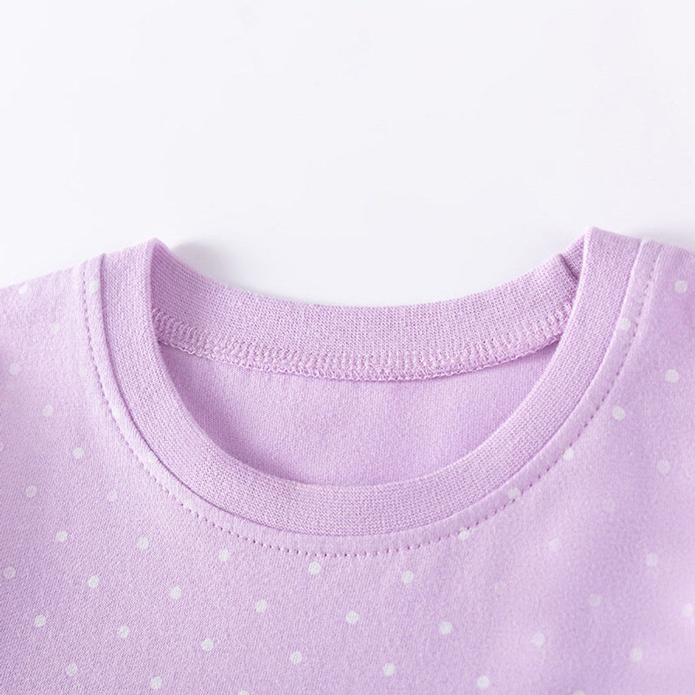 MyKids-USA® Purple Dancers Cartoon Pattern Long Sleeves Dress for Stylish Girls