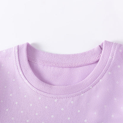 MyKids-USA® Purple Dancers Cartoon Pattern Long Sleeves Dress for Stylish Girls