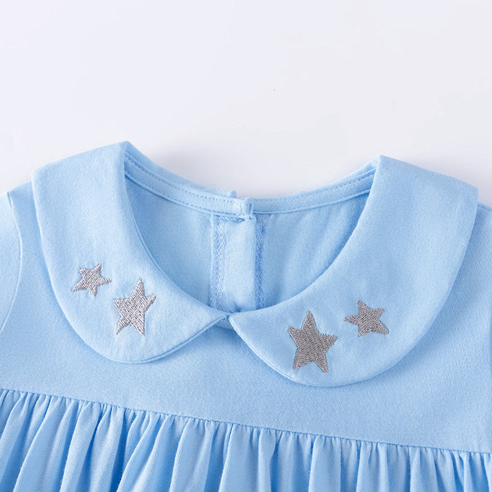 MyKids-USA® Stars and Animals Cartoon Pattern Long Sleeves Dress for Stylish Girls