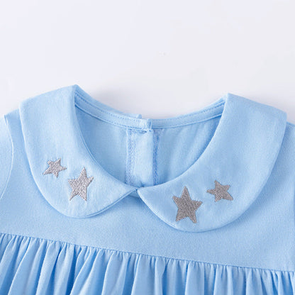 MyKids-USA® Stars and Animals Cartoon Pattern Long Sleeves Dress for Stylish Girls
