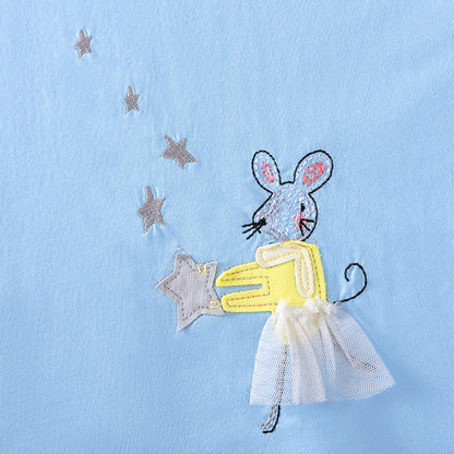 MyKids-USA® Stars and Animals Cartoon Pattern Long Sleeves Dress for Stylish Girls