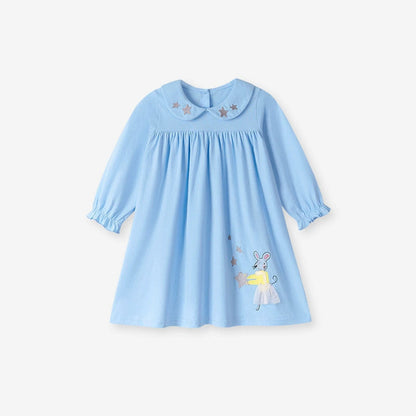 MyKids-USA® Stars and Animals Cartoon Pattern Long Sleeves Dress for Stylish Girls