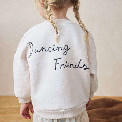 MyKids-USA® Girls Animals Cartoon Pattern Long Sleeves Tulle Decorated Sweatshirt and Plain Pants Clothing Set