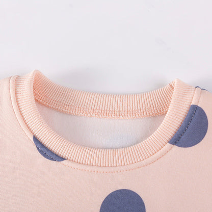 MyKids-USA® Girls Cartoon and Polka Dots Pattern Long Sleeves Sweatshirt and Plain Pants Clothing Set