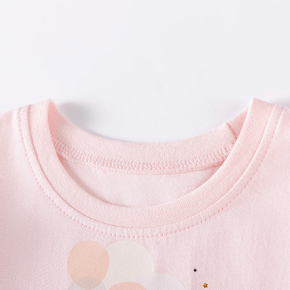 MyKids-USA® Rabbit Cartoon Pattern Long Sleeves Tulle Patchwork Dress for Stylish Girls