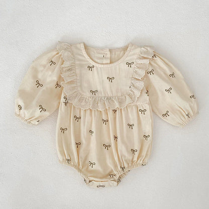 MyKids-USA® Baby Girls Butterfly-bow Pattern Long-sleeved bodysuit and Dress – Princess Sister Matching Set