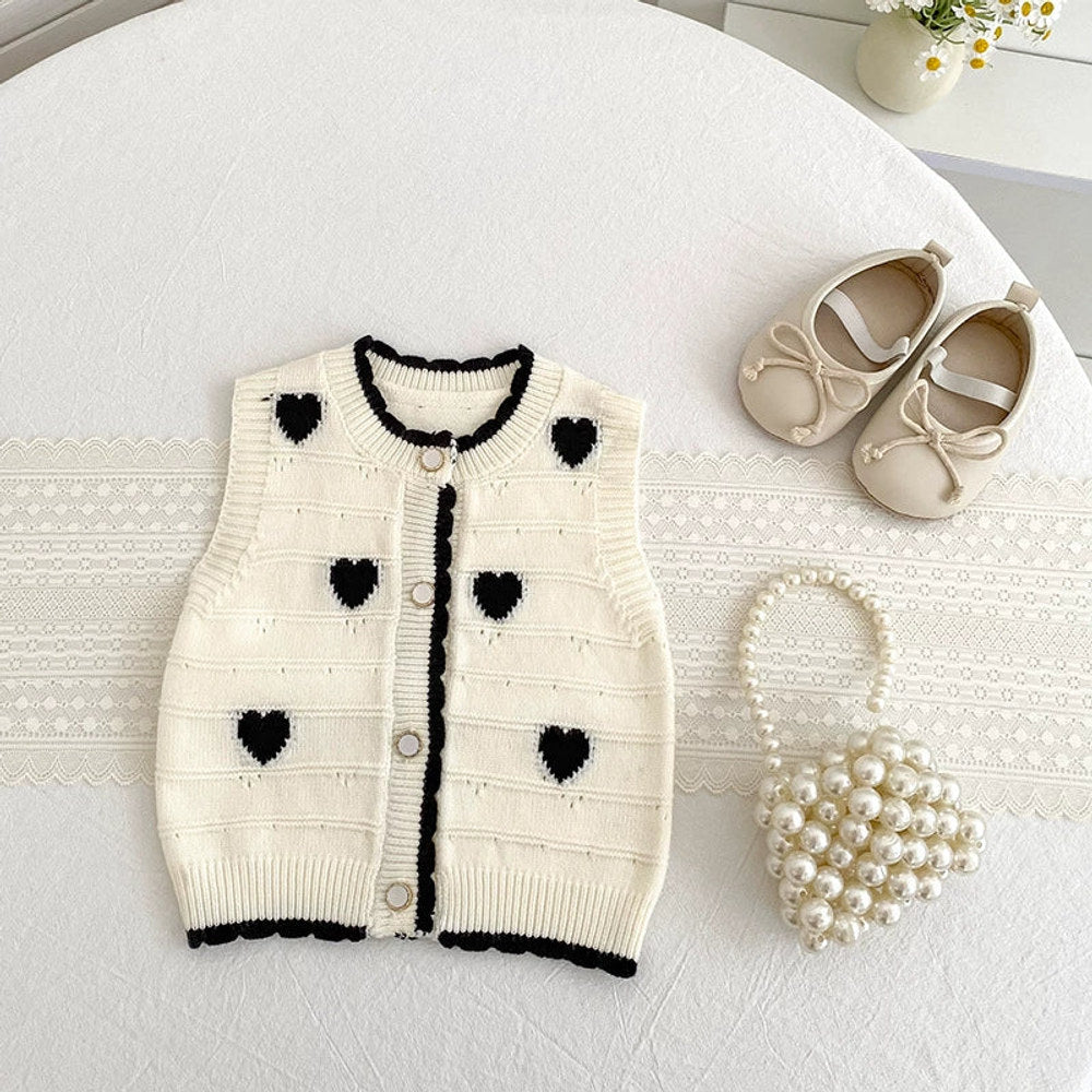 MyKids-USA® Baby Unisex Comfortable Hearts Pattern Knitted Sleeveless Vest