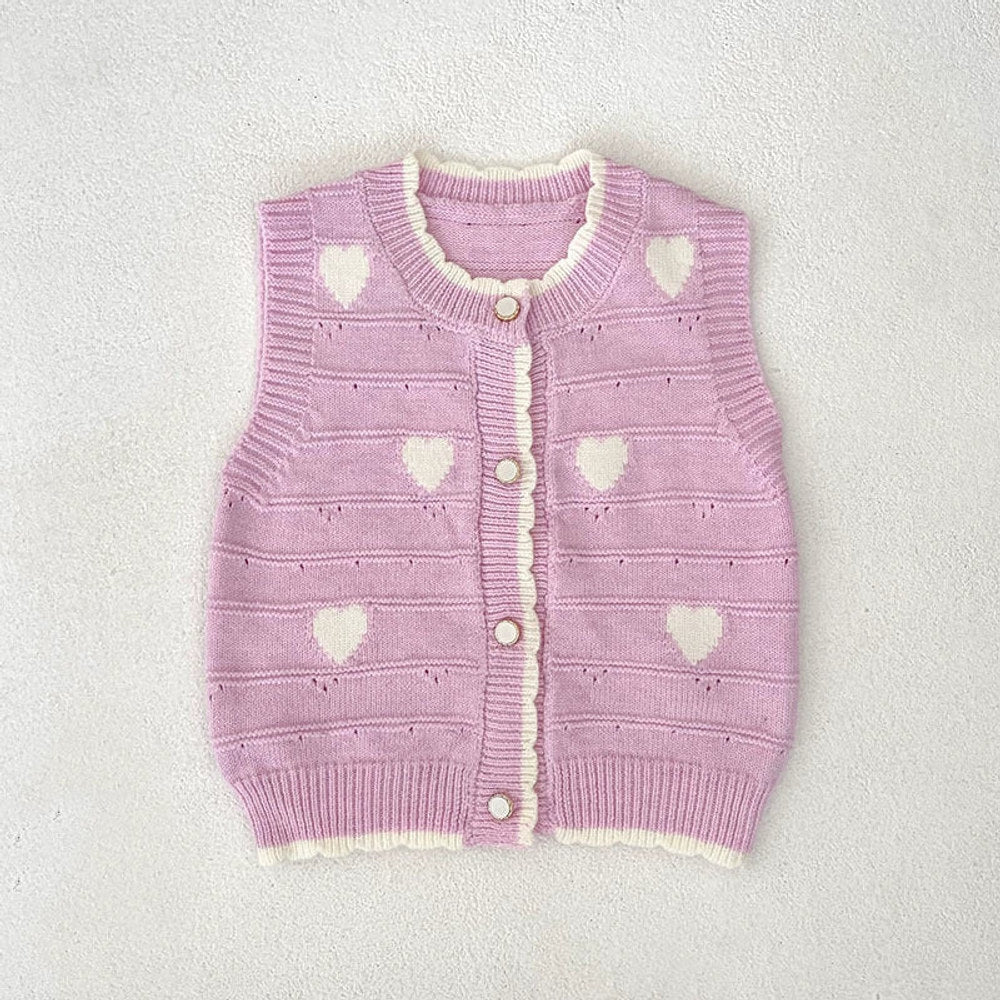 MyKids-USA® Baby Unisex Comfortable Hearts Pattern Knitted Sleeveless Vest