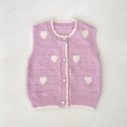 MyKids-USA® Baby Unisex Comfortable Hearts Pattern Knitted Sleeveless Vest