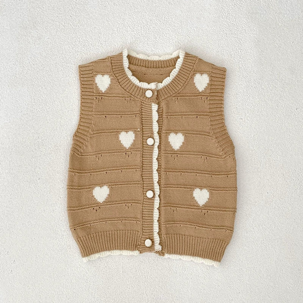 MyKids-USA® Baby Unisex Comfortable Hearts Pattern Knitted Sleeveless Vest
