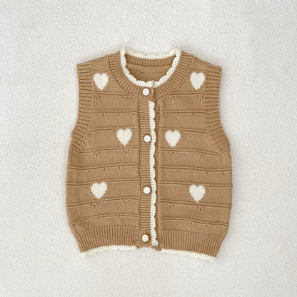 MyKids-USA® Baby Unisex Comfortable Hearts Pattern Knitted Sleeveless Vest