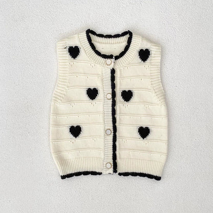 MyKids-USA® Baby Unisex Comfortable Hearts Pattern Knitted Sleeveless Vest