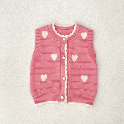 MyKids-USA® Baby Unisex Comfortable Hearts Pattern Knitted Sleeveless Vest