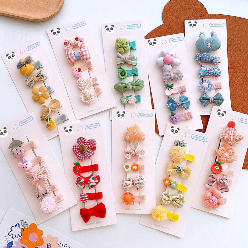 MyKids-USA® Versatile Hair Accessory For Babies: Colorful Small Butterfly Bow Hair Clip Sets