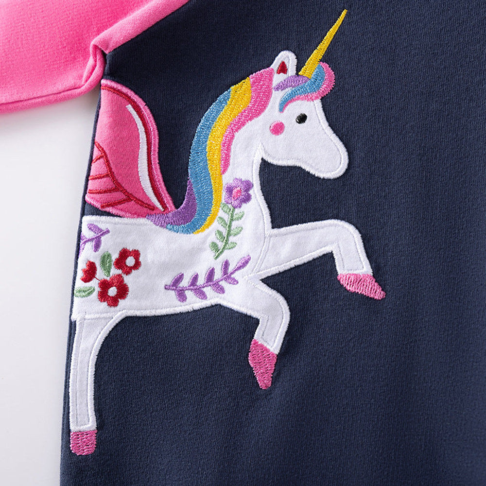 MyKids-USA® Girls Animals Cartoon Pattern Color Patchwork Long Sleeves Sweatshirt and Pants Clothing Set