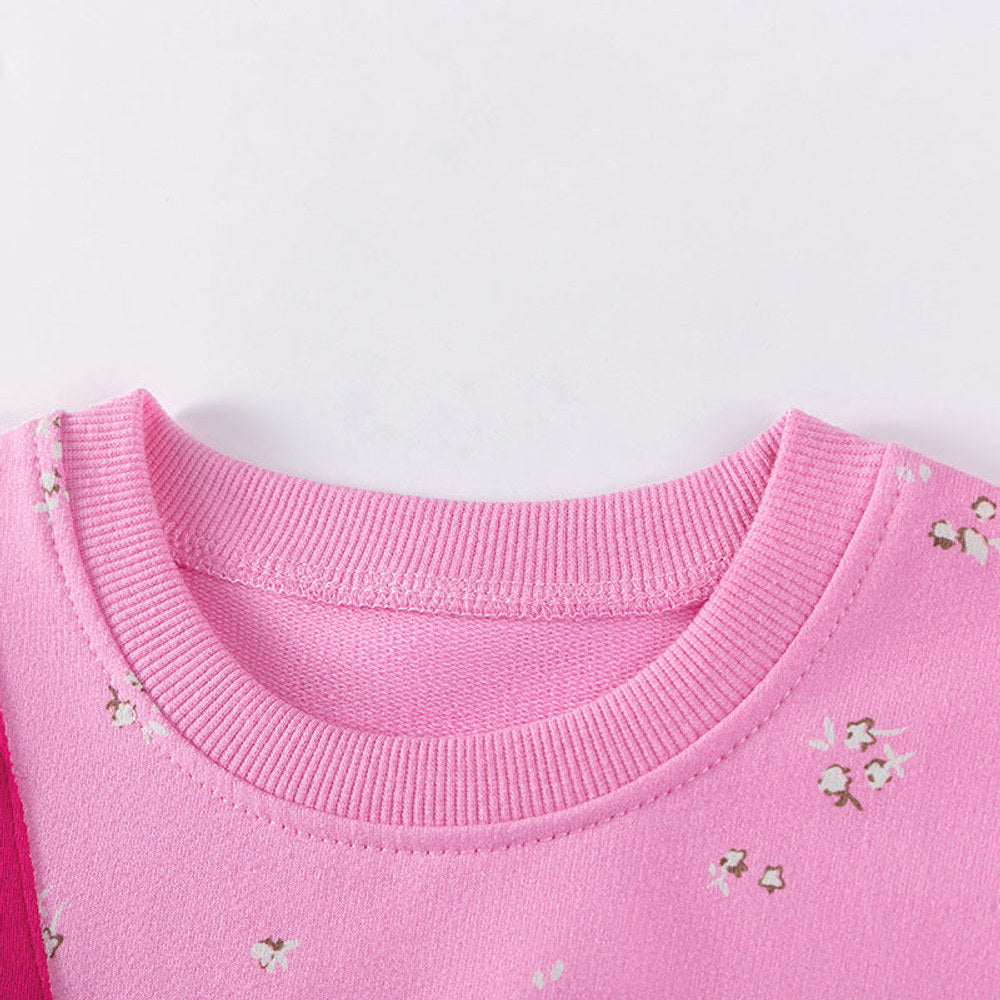 MyKids-USA® Girls Flowers and Animals Pattern Long Sleeves Sweatshirt and Pants Clothing Set