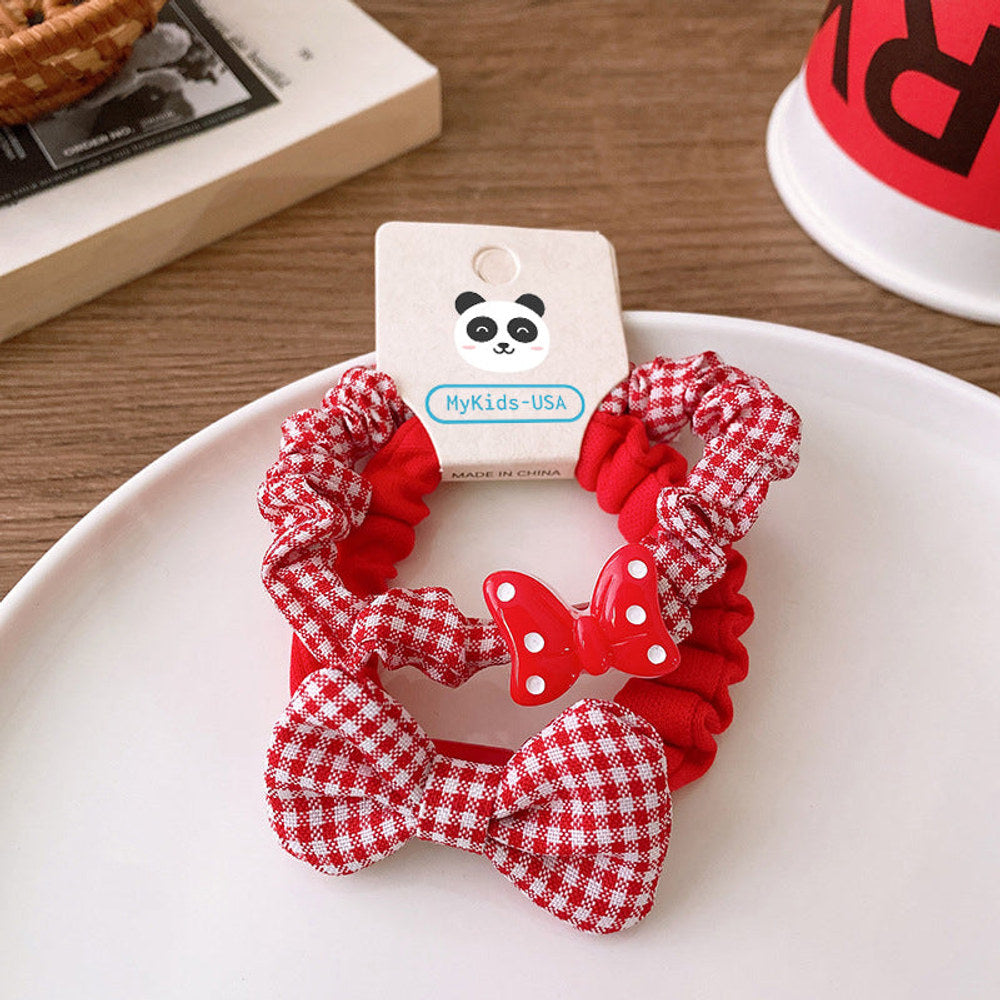 MyKids-USA® Versatile Red Cute Strawberry Little Bunny Fabric Hair Rope Hair Tie