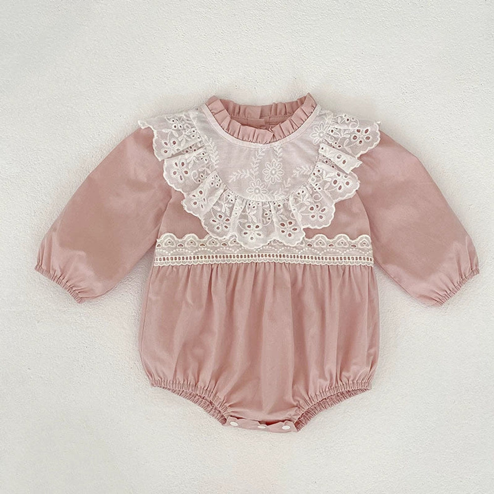 MyKids-USA® Baby Girls Flowers Pattern Color Patchwork Long-sleeved bodysuit and Dress – Princess Sister Matching Set