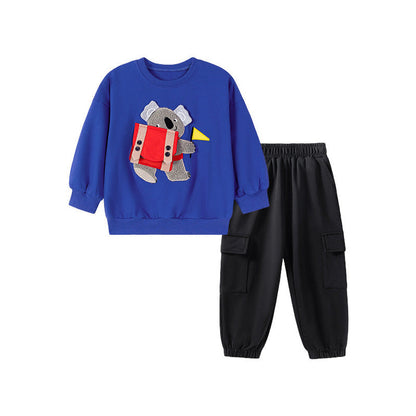 MyKids-USA® Boys Animals Cartoon Pattern Long Sleeves Pullover and Pants Clothing Set
