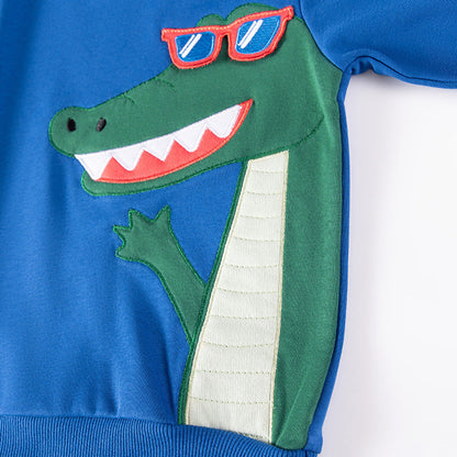 MyKids-USA® Boys Animals Cartoon Pattern Long Sleeves Pullover and Pants Clothing Set