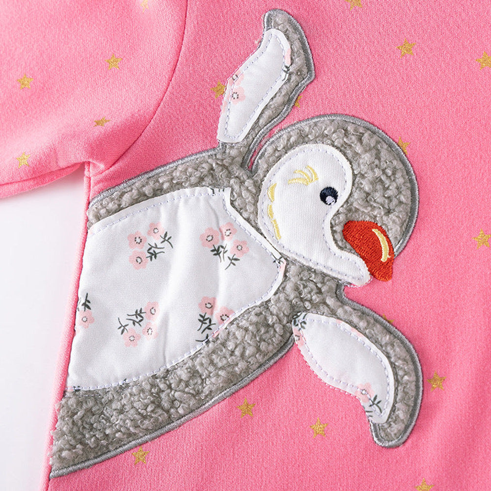 MyKids-USA® Stars and Animals Cartoon Pattern Long Sleeves Dress for Stylish Girls